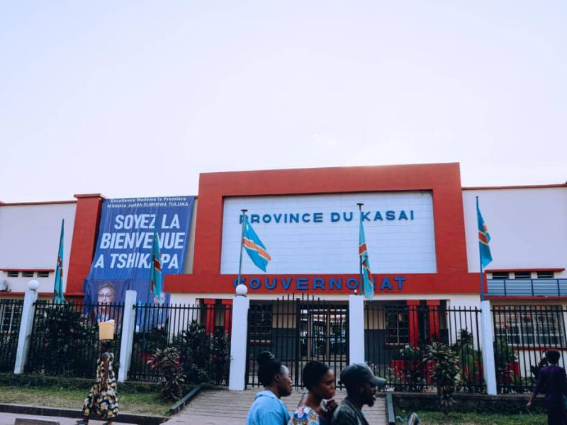 Façade du bâtiment du Gouvernorat de la Province du Kasaï à Tshikapa
